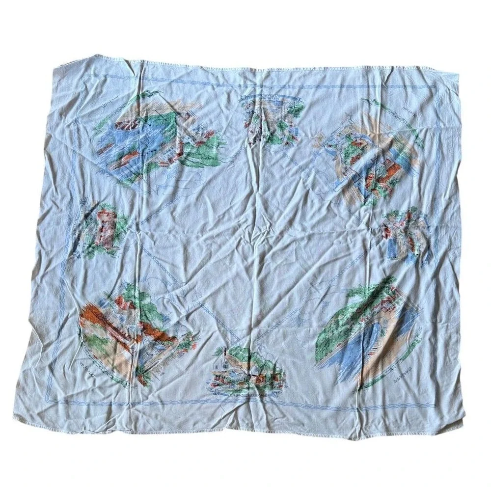 Vintage Devon‎ England Souvenir Tablecloth UK
